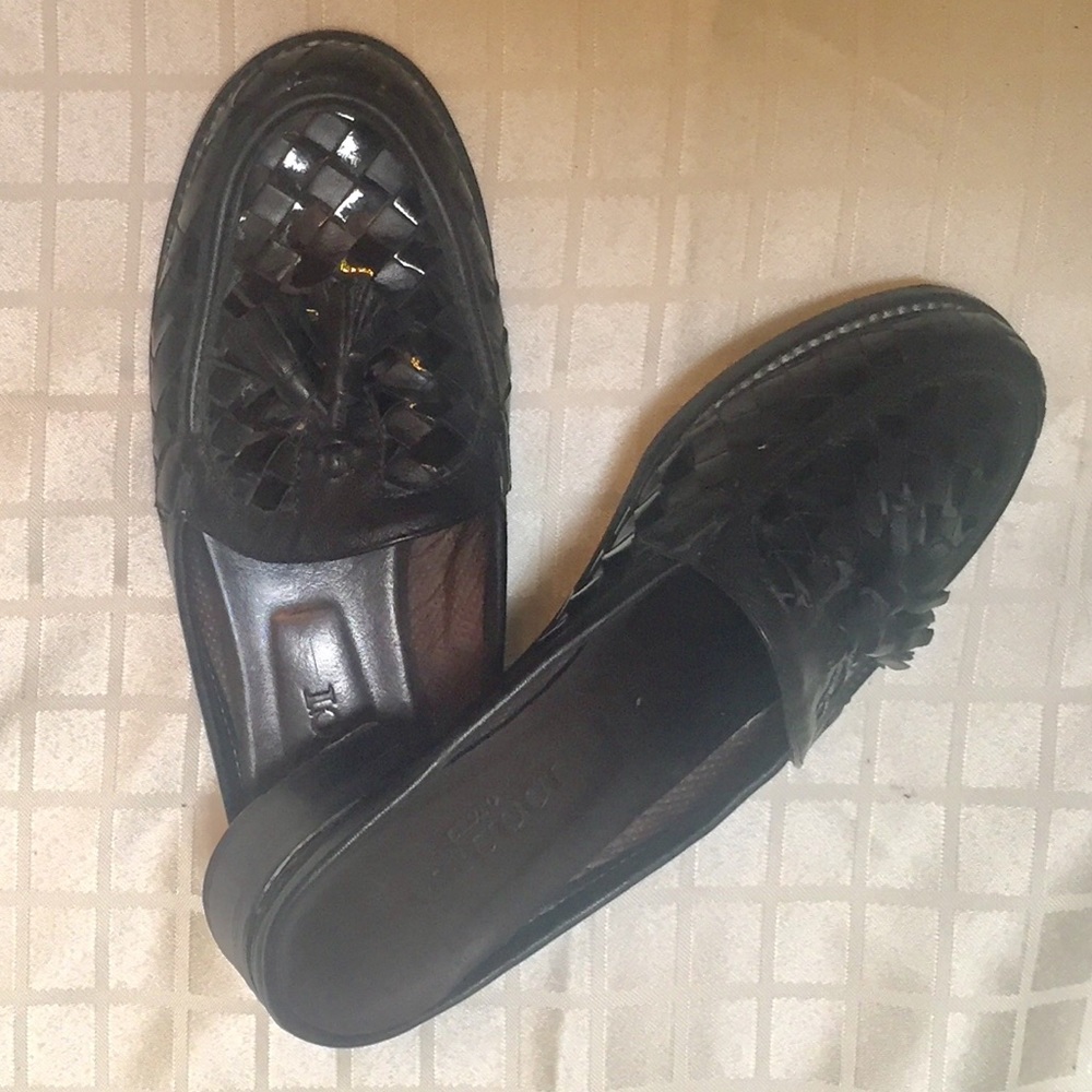 Sesto Meucci Black woven leather mules